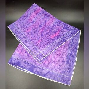 Vintage  💯 Silk Scarf Rolled Hem Tie Dye
